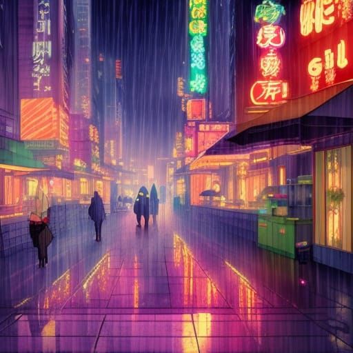 Rainy Night in New York: Anime Style