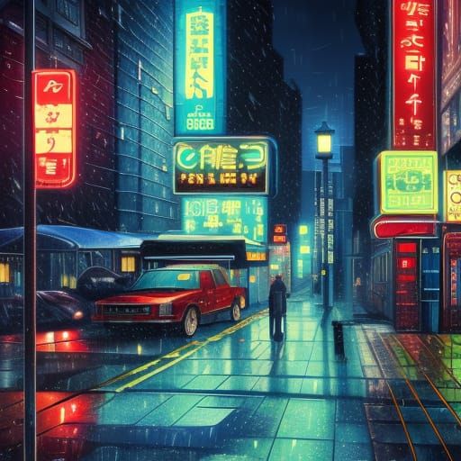 Rainy Night in New York: Anime Style