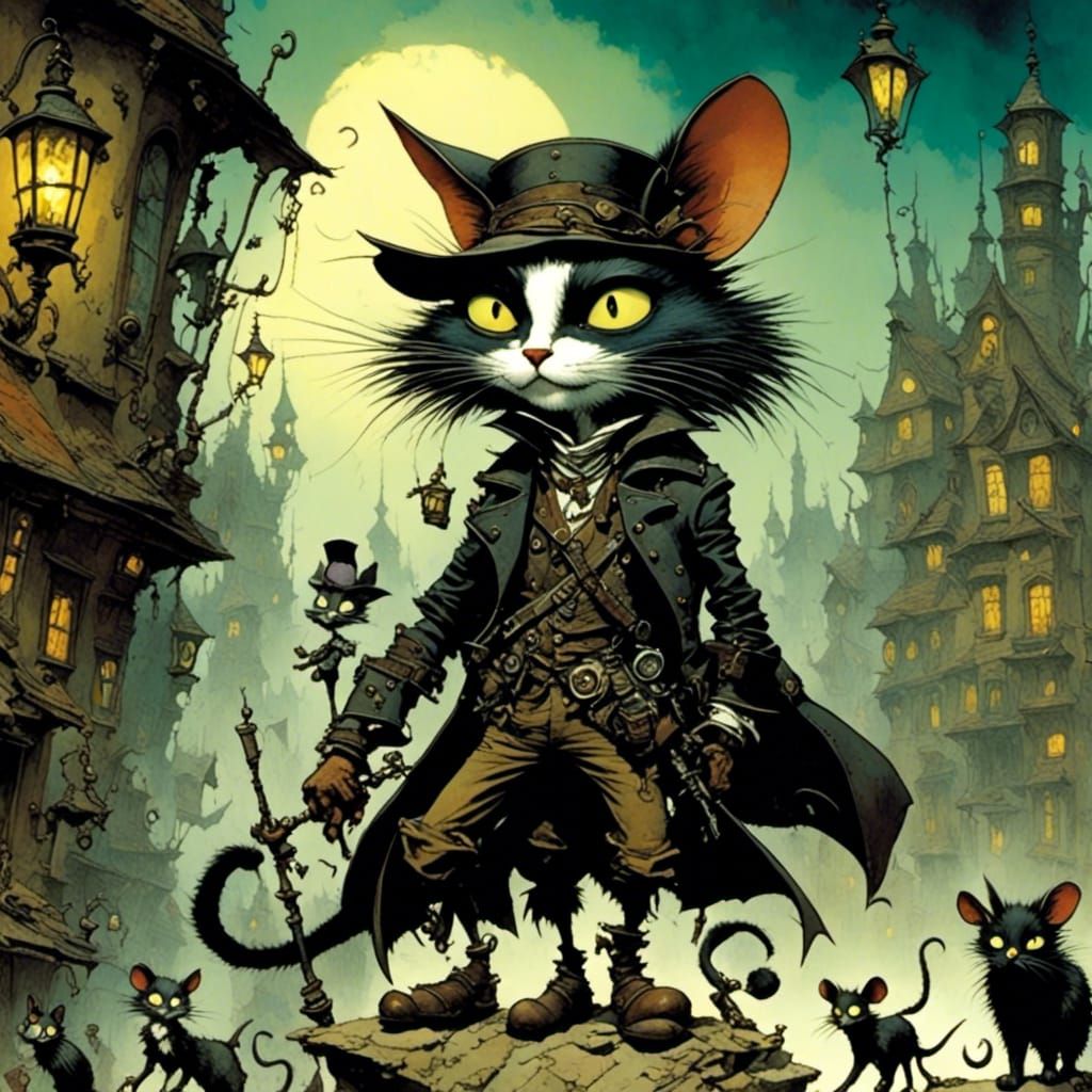 Epic Fantasy Cat and Mouse Masterpiece