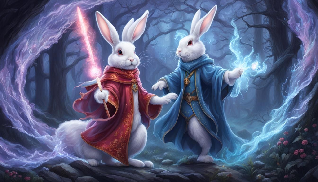 Red-Haired Wizard with Bunny Patronus