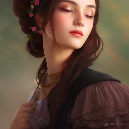 Teenage Witch Portrait in Fantasy Art Style