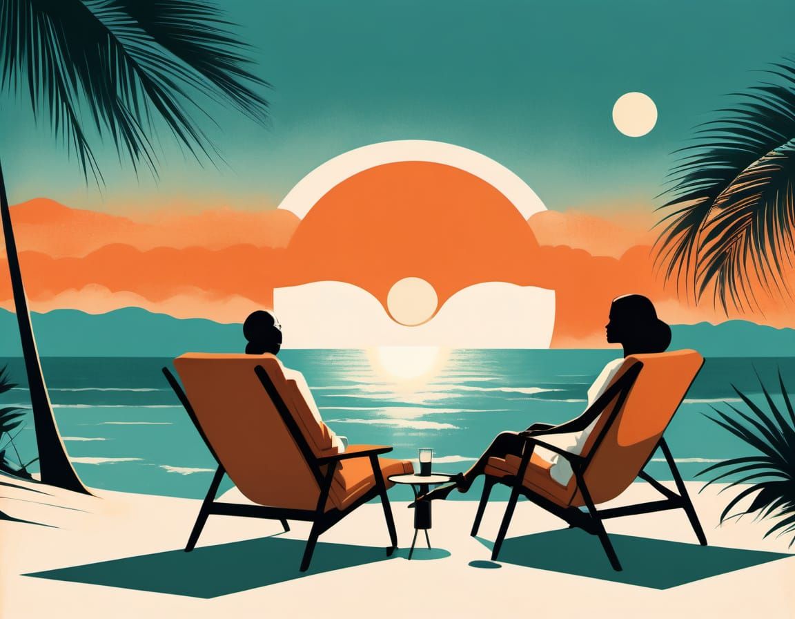 Vintage Travel Poster Style Illustration