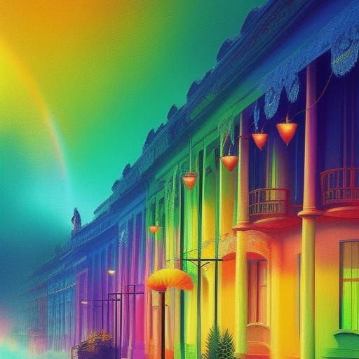 Colorful Whimsical Animals in Detailed Digital Painting