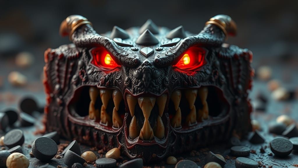 Macadamia Brownie Turns Into D&D Mimic in Matte Painting Sty...