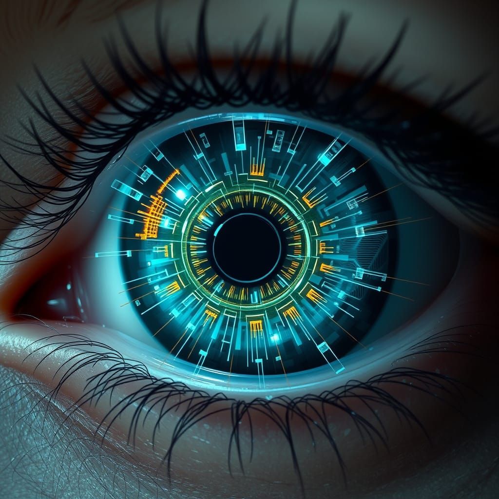 Macro photography of an eye, in which the Iris is being cons...