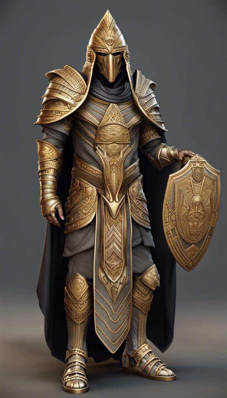 Armored Wizard with Egyptian Gold Armor