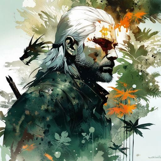 Witcher-Inspired Double Exposure Portrait