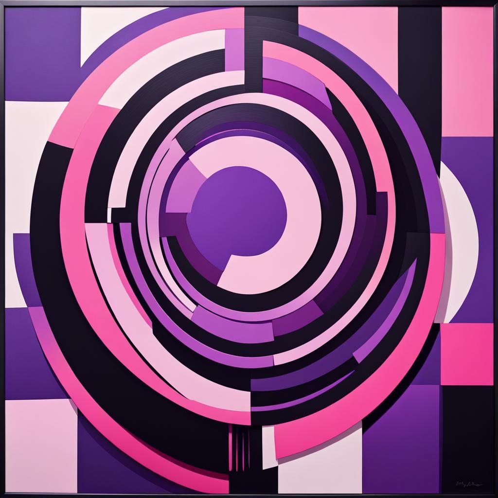 Abstract Art in Pink, Purple, and Black