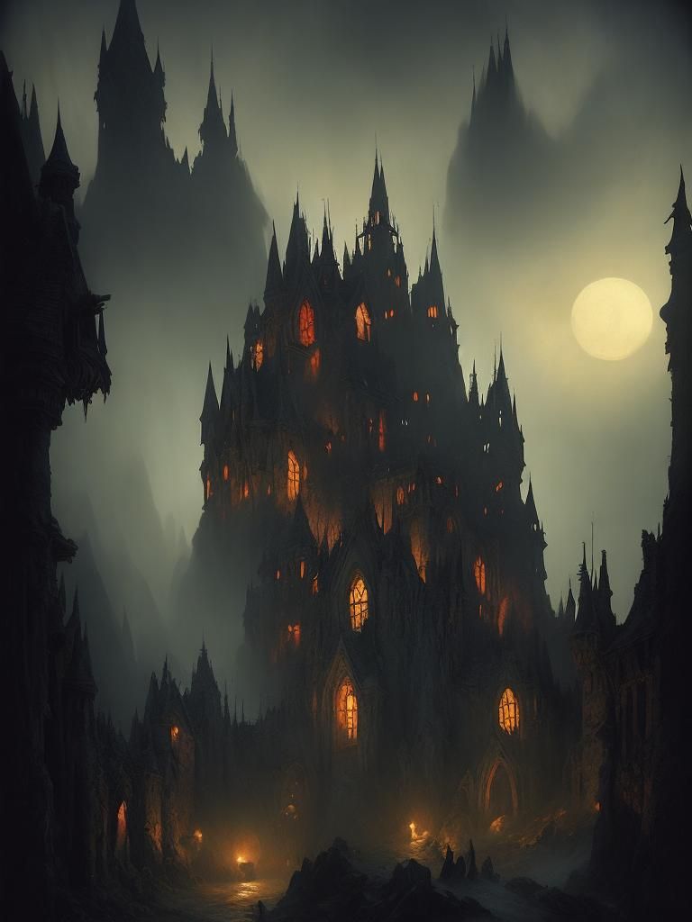 Wounded Adventurer's Escape: Gothic Fantasy Illustration