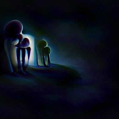 Lonely Figure in the Dark