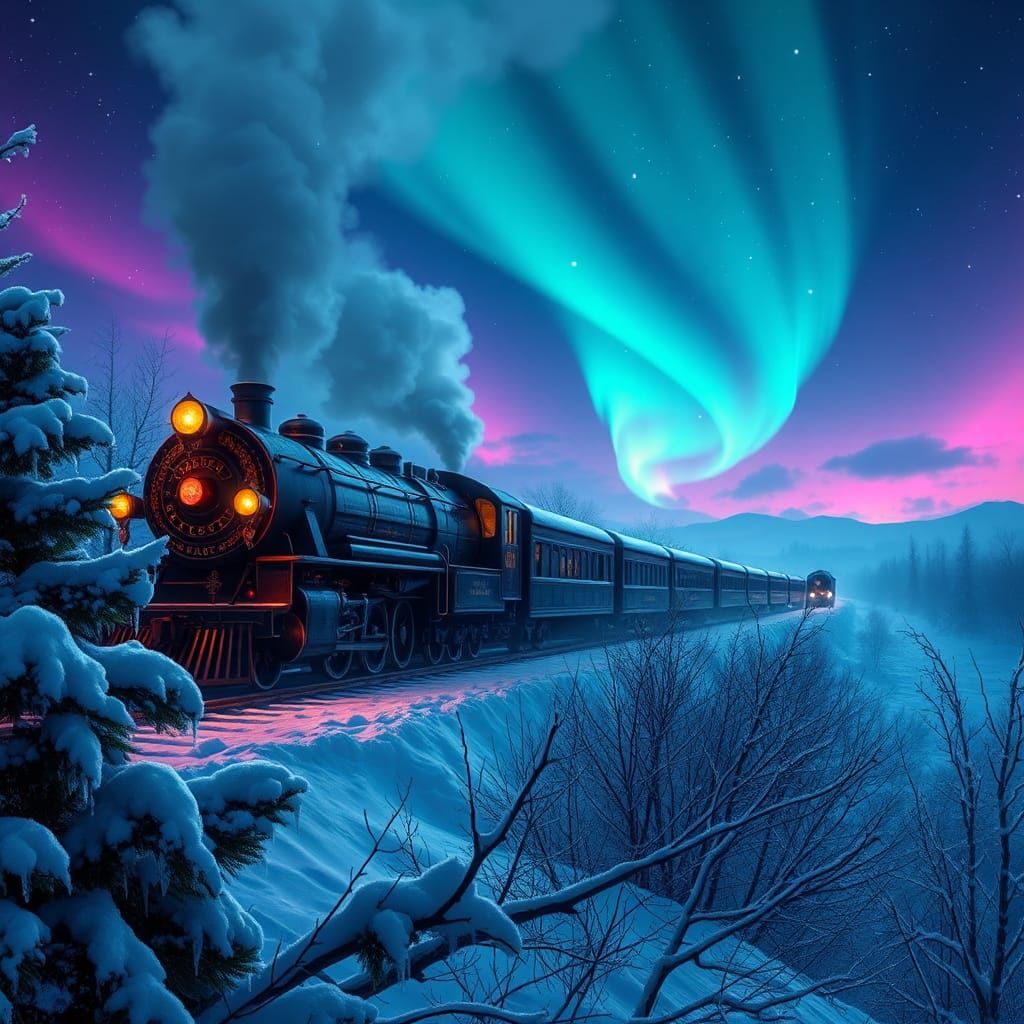 Polar Express Train Journey Through Winter Wonderland