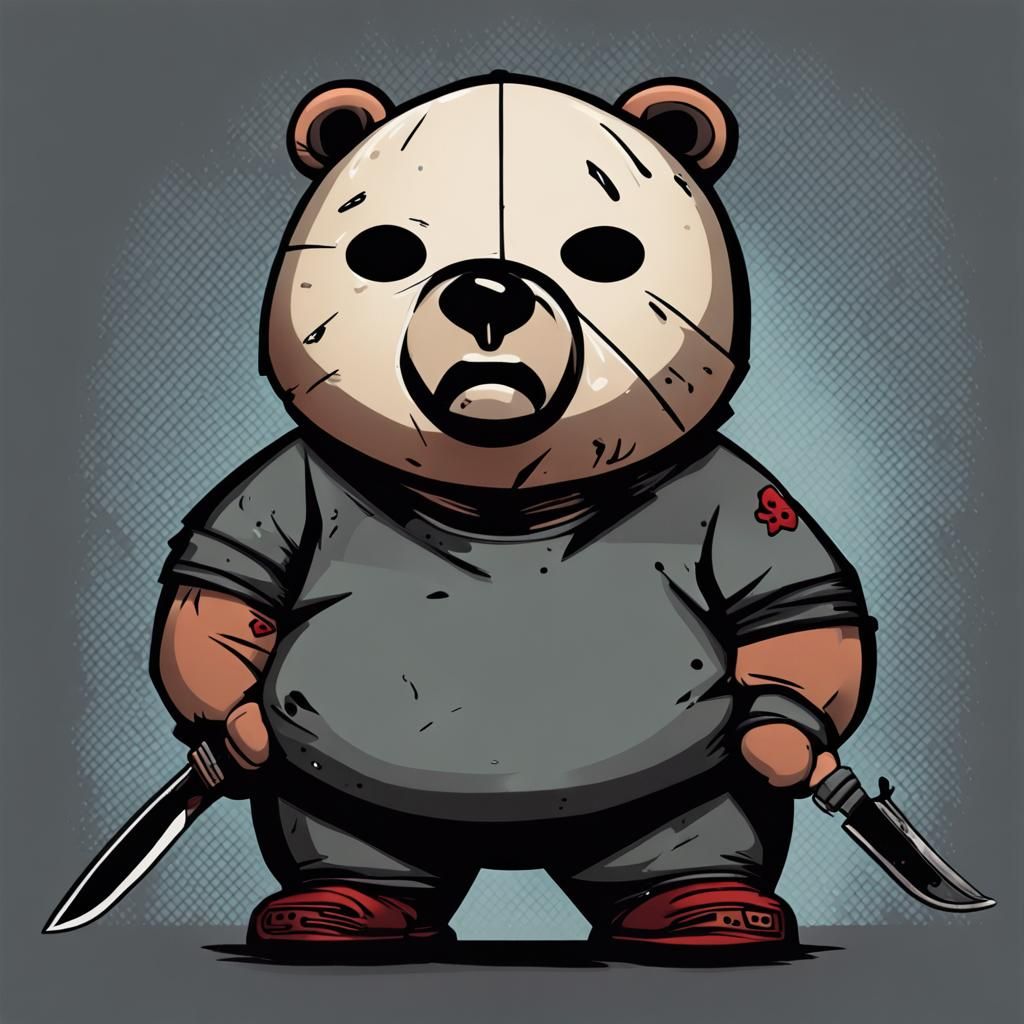 Chibi Obese Bear as Jason Voorhees