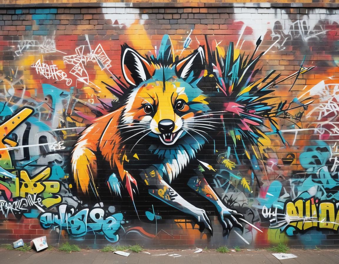 Australian Animals Mural in Abstract Expressionist Graffiti ...