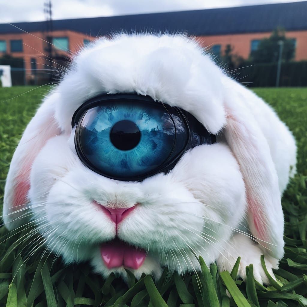 Whimsical Eyeball Bunny in a Vibrant Aesthetic