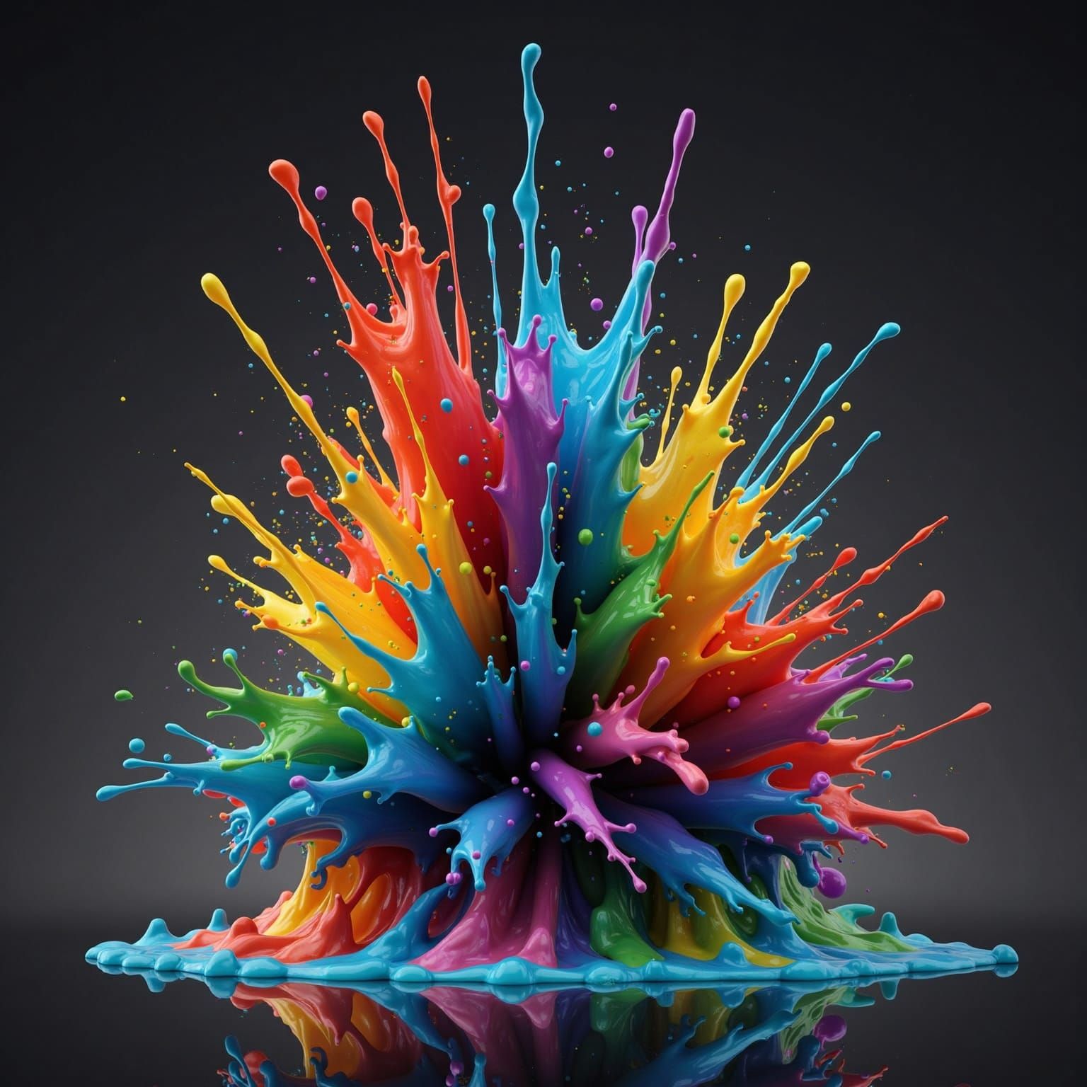 Colorful Rainbow Explosion Reflected in Water