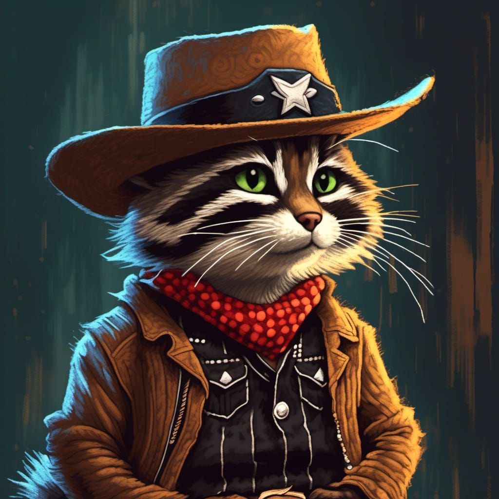 Sheriff cat with racoon fur - is she now undercover? 🤭