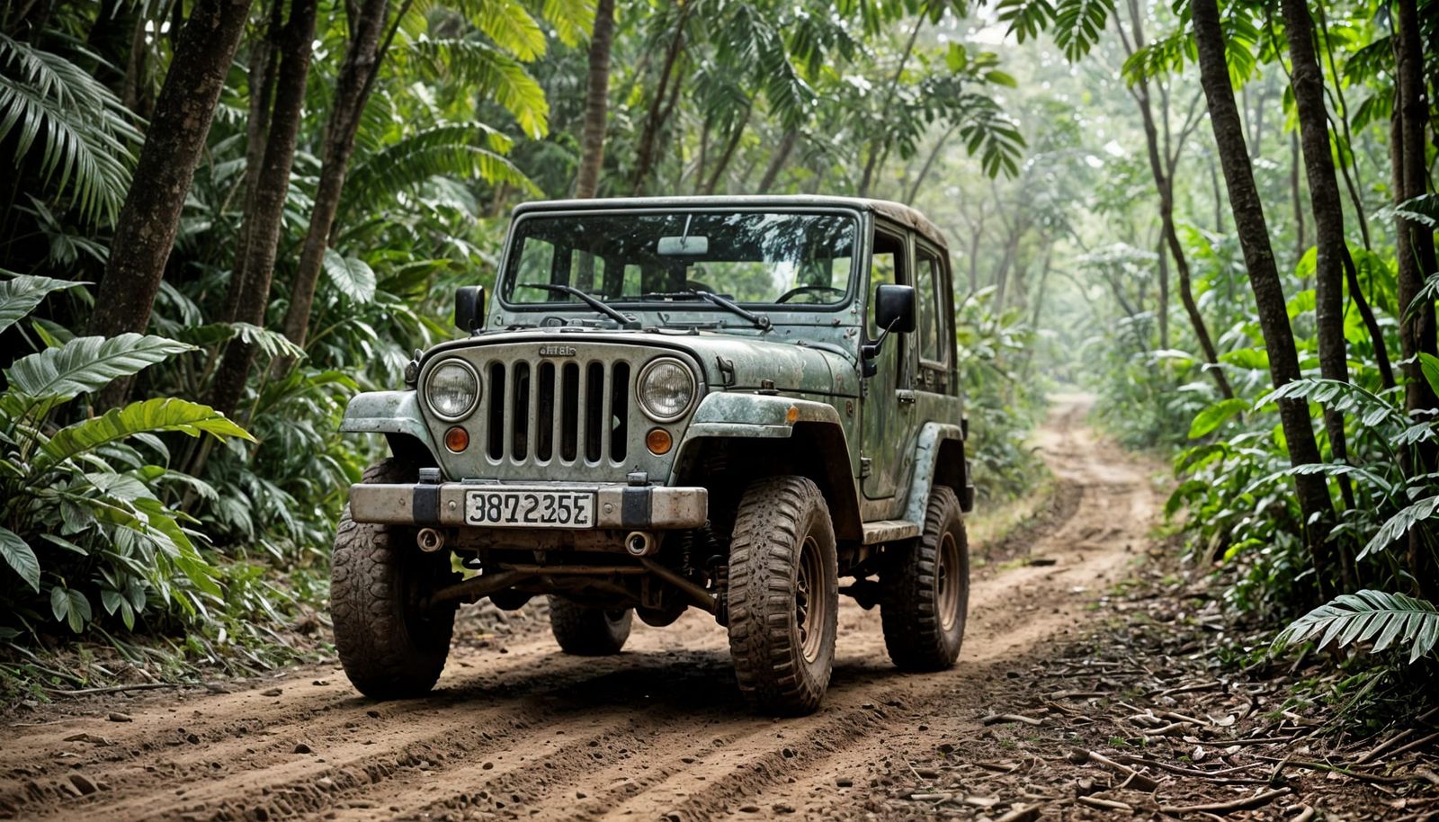 Jeep on Jungle Track: Professional Photography
