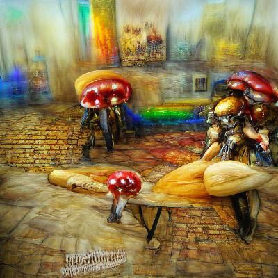 Steampunk Impressionistic Mushroom of Doom in 3D