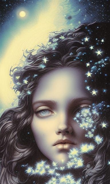 girl on dark night