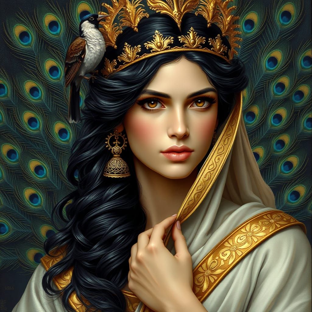 Hera, Queen of the Gods, in Realistic Renaissance Style