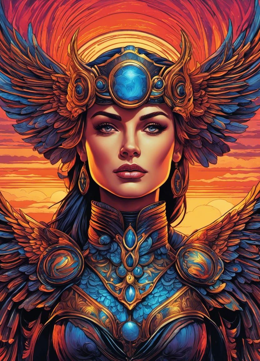 Valkyrie Portrait in Comic Book Style