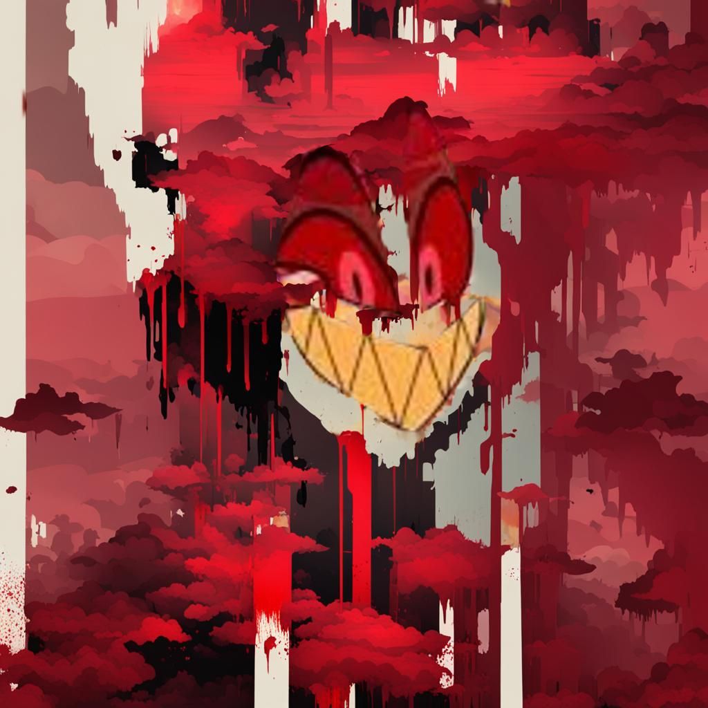 Dark Red and Black Hellish Landscape