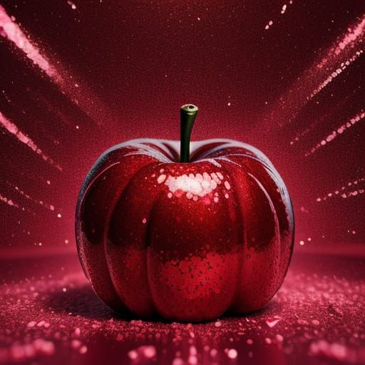 Candy Apple Red Macro in Pop Art Style