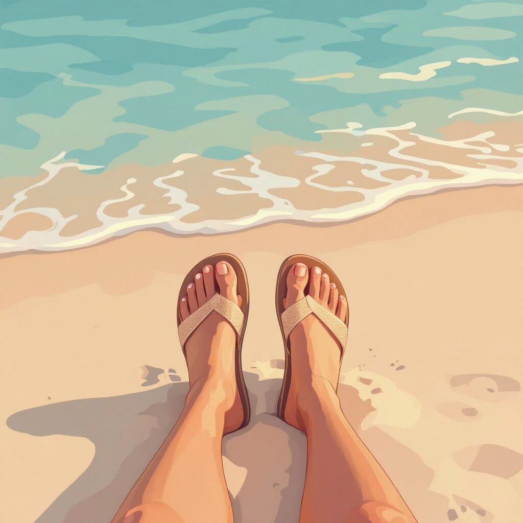 Relaxing Beach Feet in Pastel Colors
