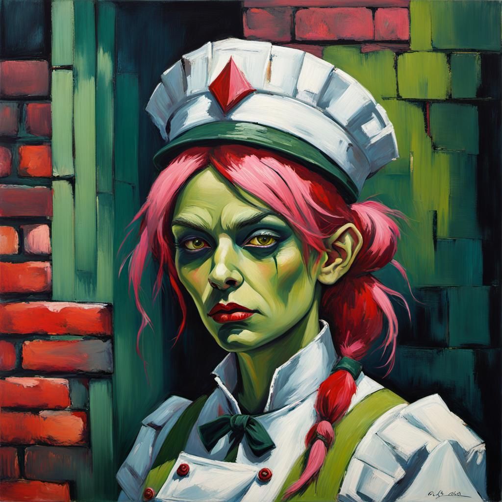 Gothic Orc Cook in Abstract Impressionist Style