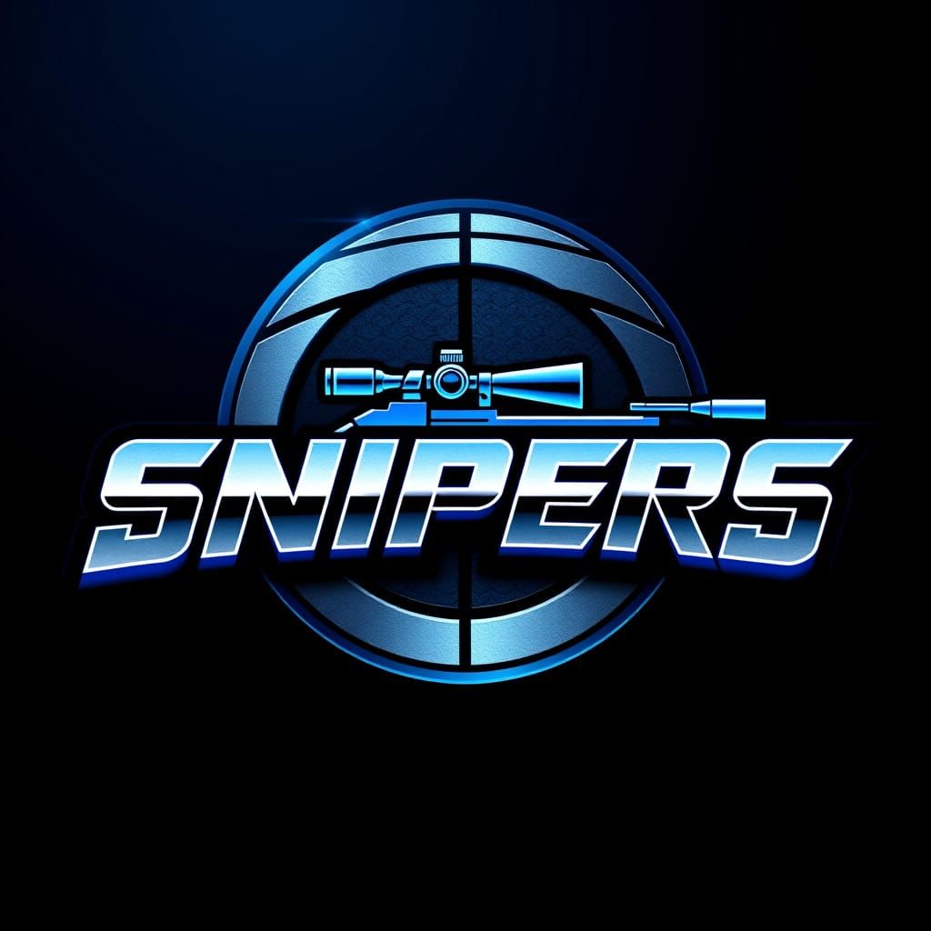 Sleek Metallic Blue Basketball Logo for SNIPERS Team in Futu...