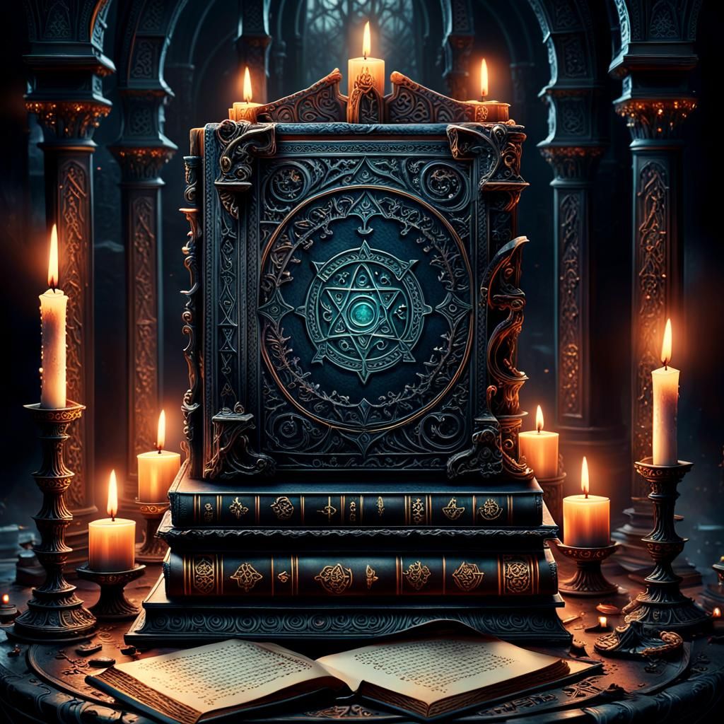 Cursed Book in Dark Fantasy Illustration