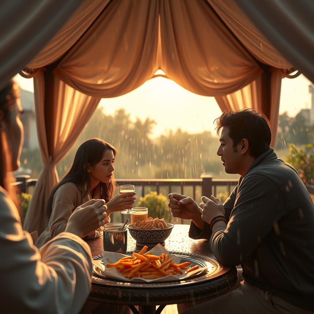 Summer Rain Gazebo in Hyper-Realistic 3D