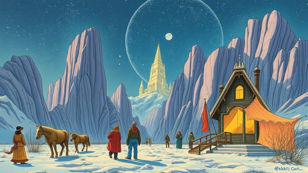 Serene Youthfulness: A Moebius Ghibli Fusion