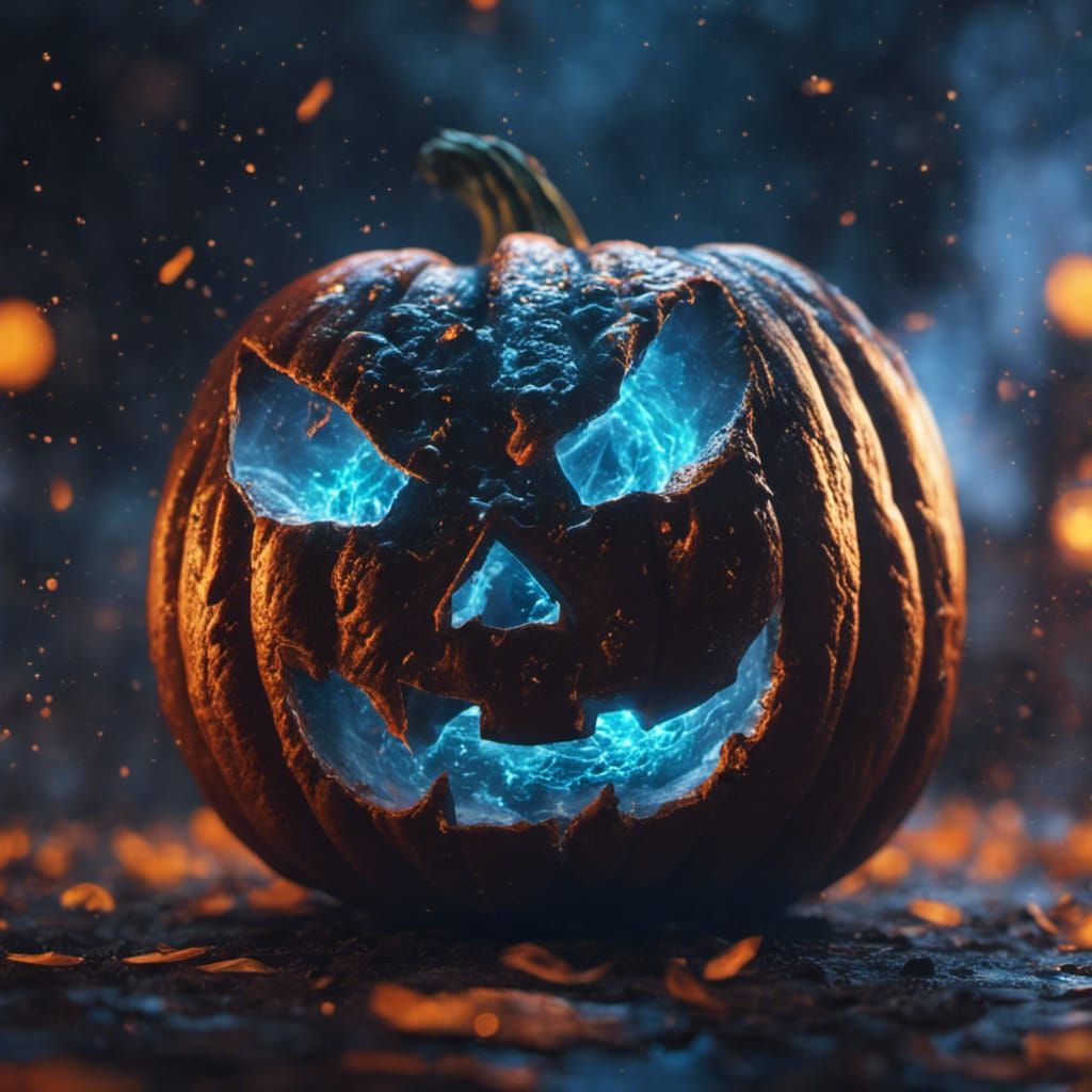 Pumpkin Nano-Circuitry Jack-o'-Lantern on Galaxy Street