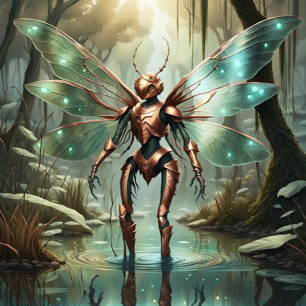 Copper Crystal Insecticon in Digital Concept Art
