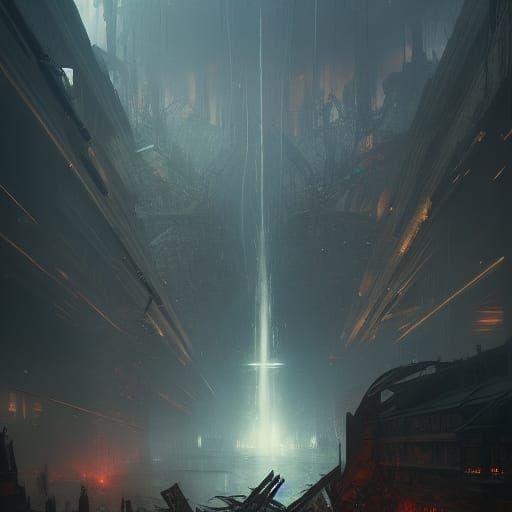 Dark Fantasy Destruction in Hyperdetailed 8k