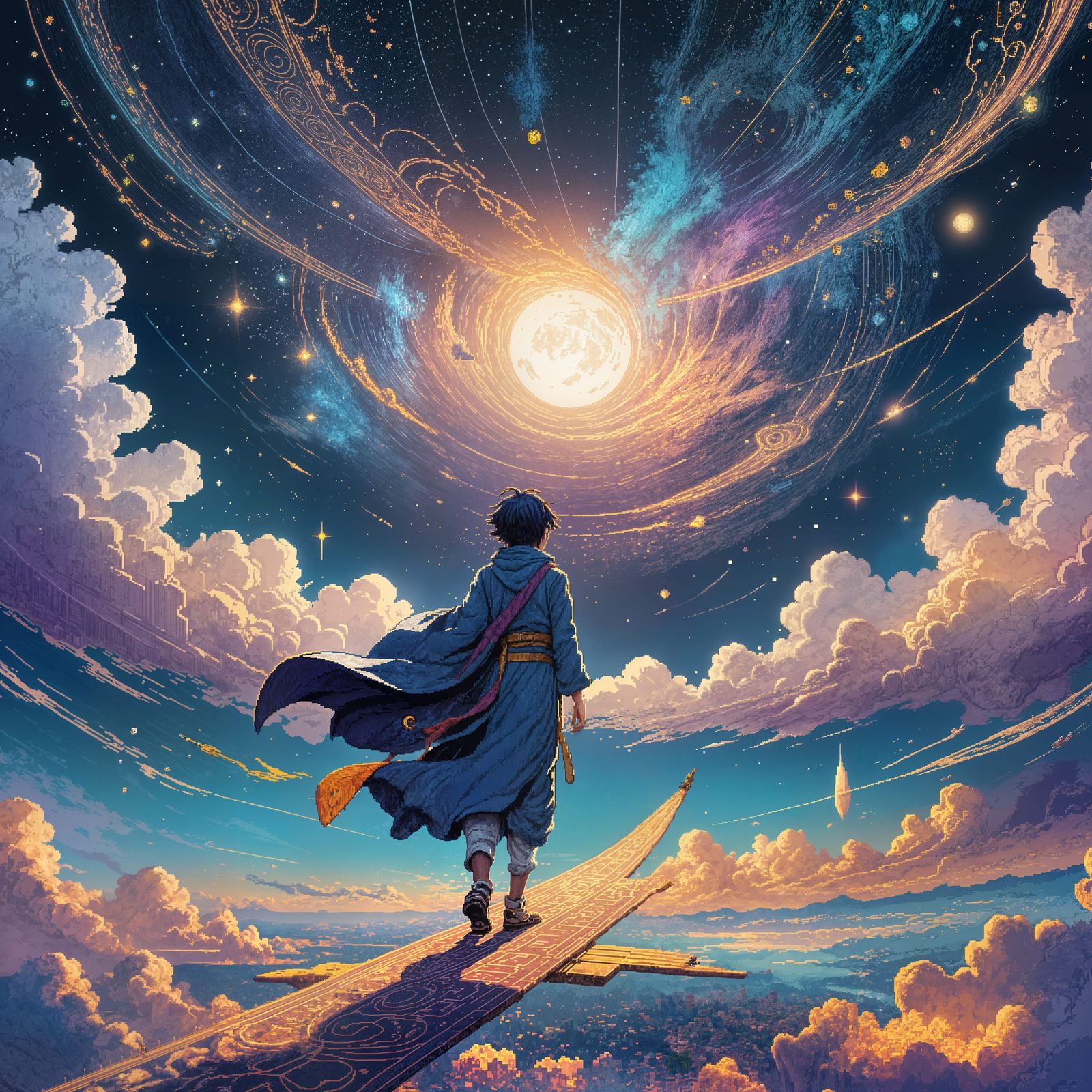 Flying Carpet Driver in Watercolor Concept Art