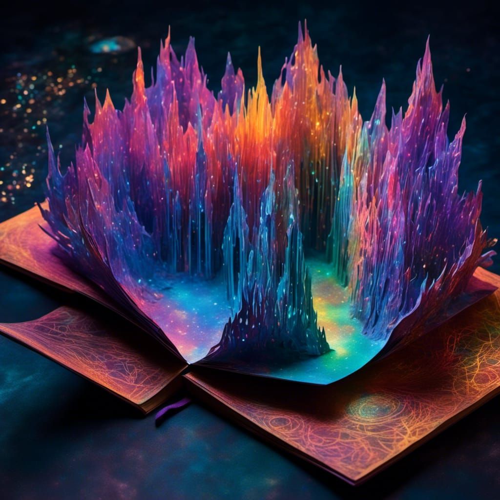 Vibrant Holographic Pop-Up Book