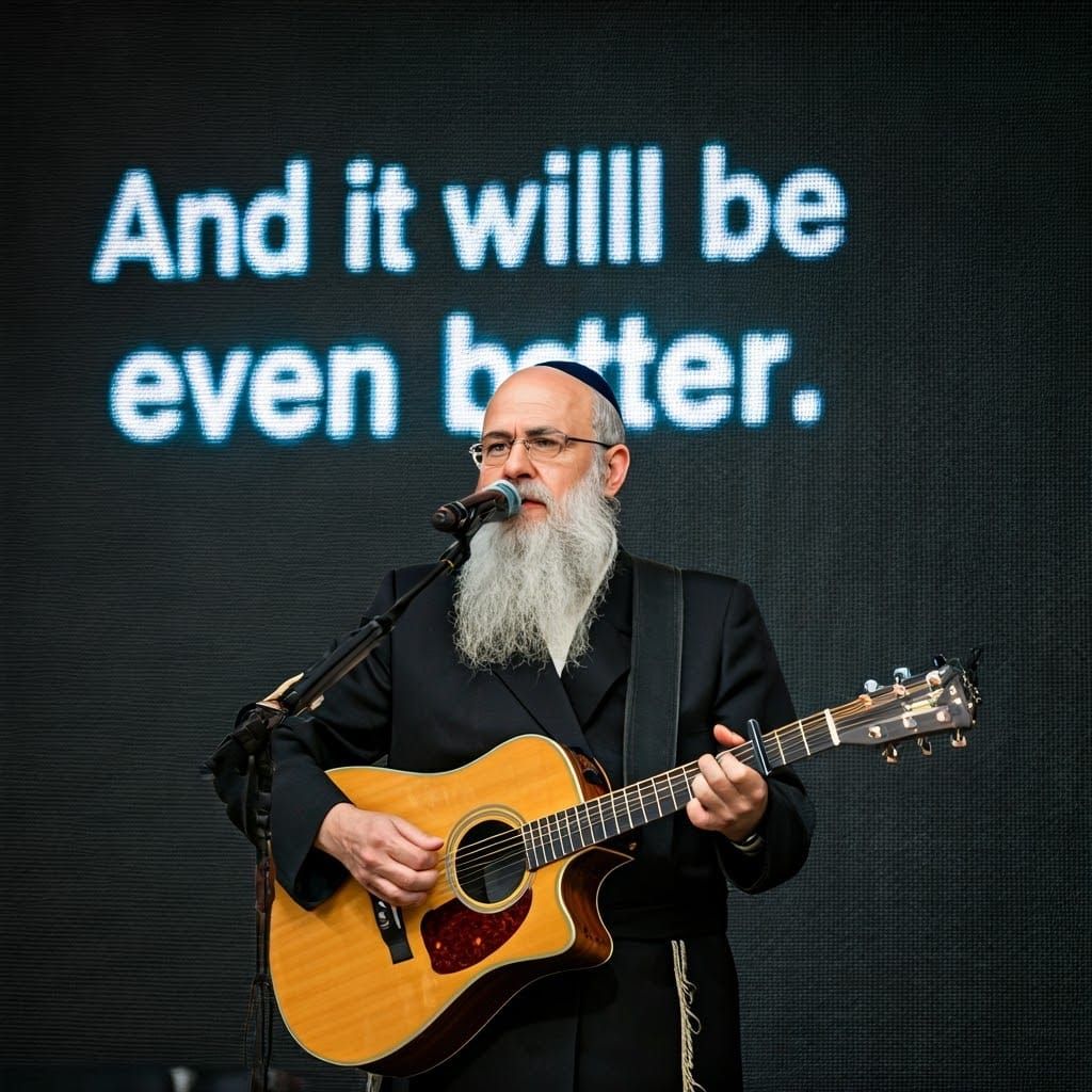 Dignified Singer Performs Under Radiant Stage Lights in Futu...