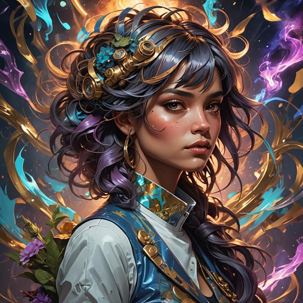 Punk Nostalgia Portrait with Galaxy Duct Tape