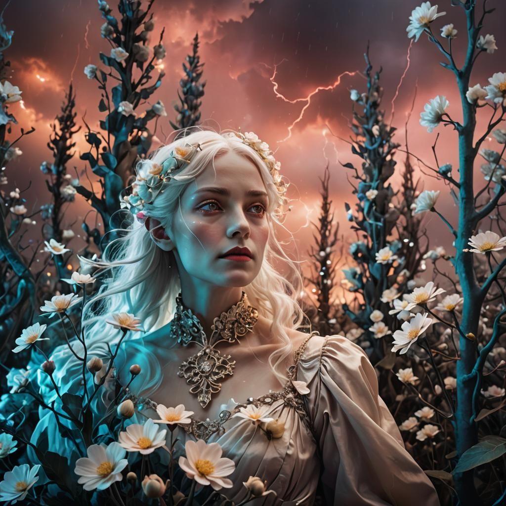 Surreal Fairy Dreamscape in Infrared Style