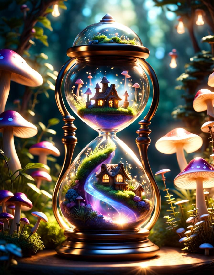 Hourglass Fairy Village: Magical Octane Render