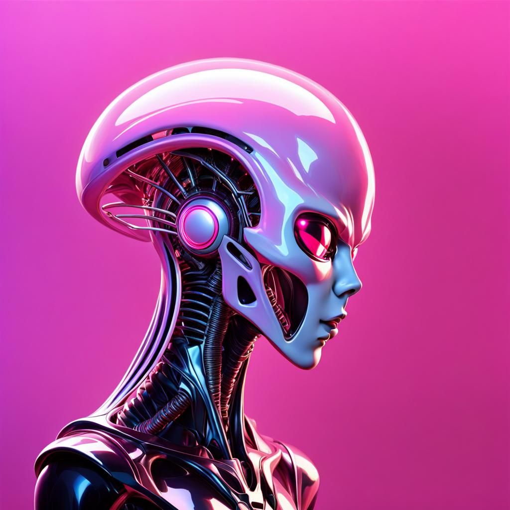 Abstract Alien Implant in Pink