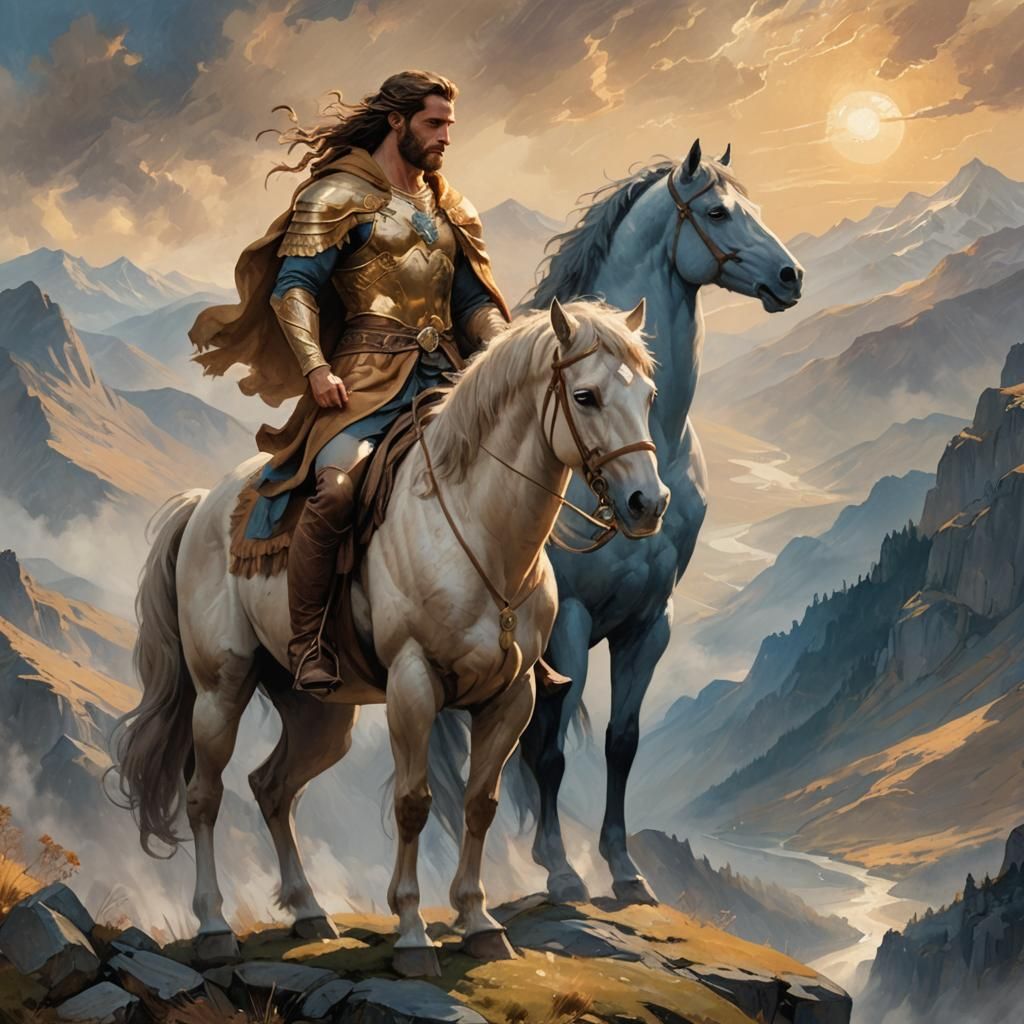 Majestic Centaur in Mountain Landscape, Digital Art