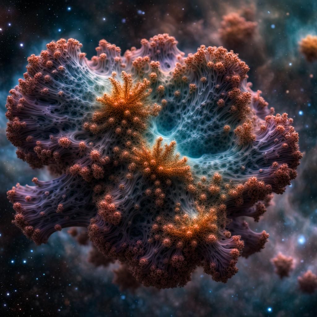 Hyperrealistic Cosmic Nebula Spores in Fantasy Style