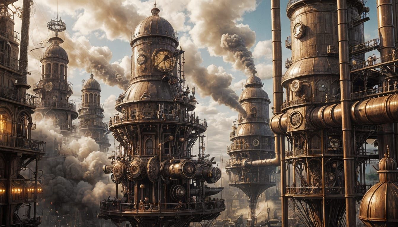 Steampunk Zeppelins and Intricate Engine Designs