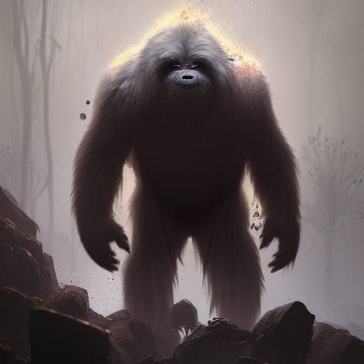 Hyperdetailed Yeti in Dark Fantasy Concept Art