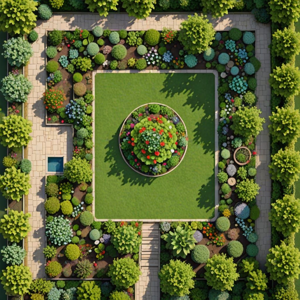 Ariel view garden plan