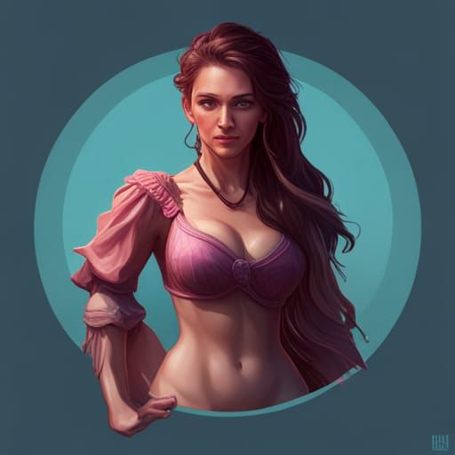 Romantic Woman Portrait in Hyperdetailed Splash Art