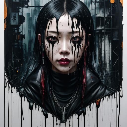 Dark Surreal Cyberpunk Horror Cityscape